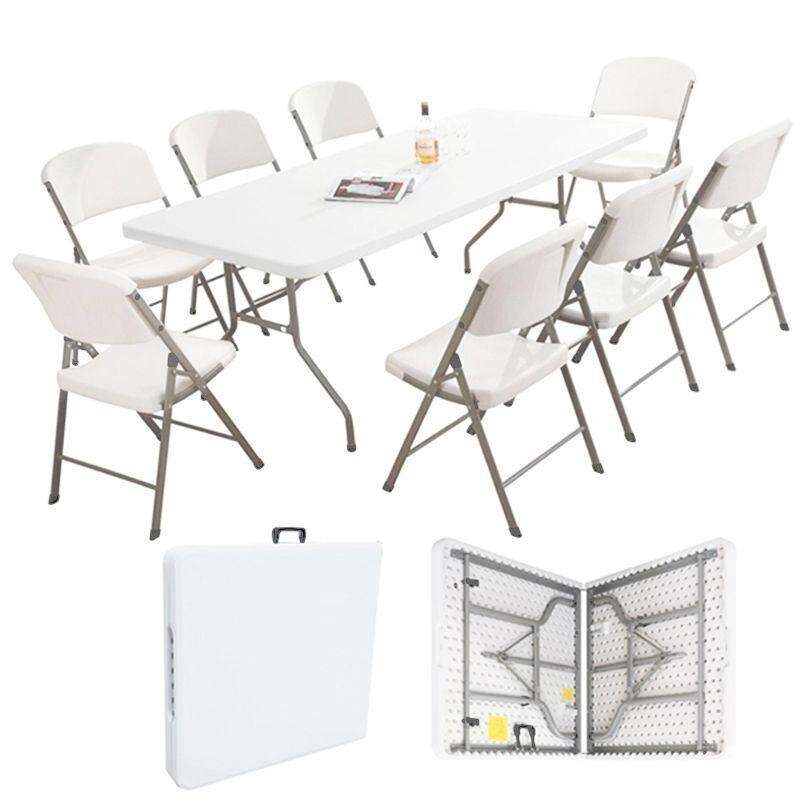 white HDPE Modern Wedding Rectangular Folding Table