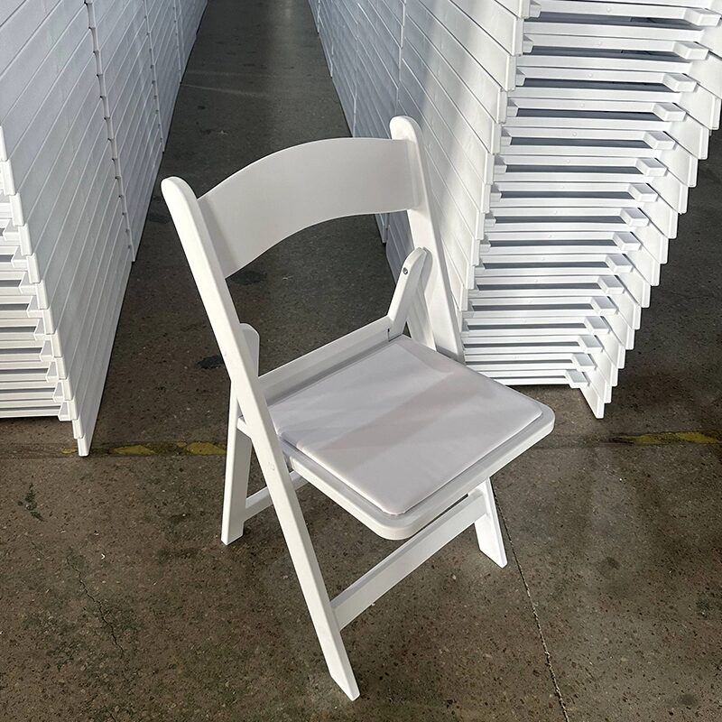 white resin plastic folding chair outdoor
