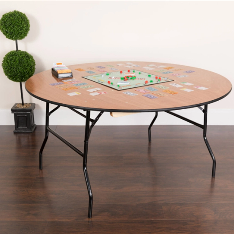 round folding wooden wedding big table