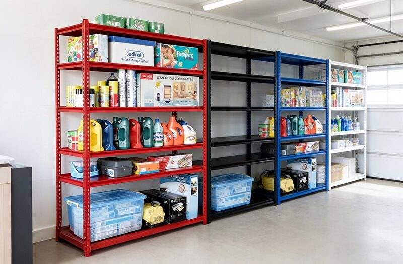 Heavy-duty iron racks in different colors